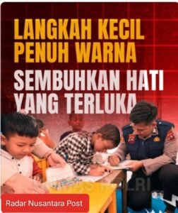 Polisi Dampingi Anak-Anak Korban Bencana di Padang Pariaman, Sumatera Barat
